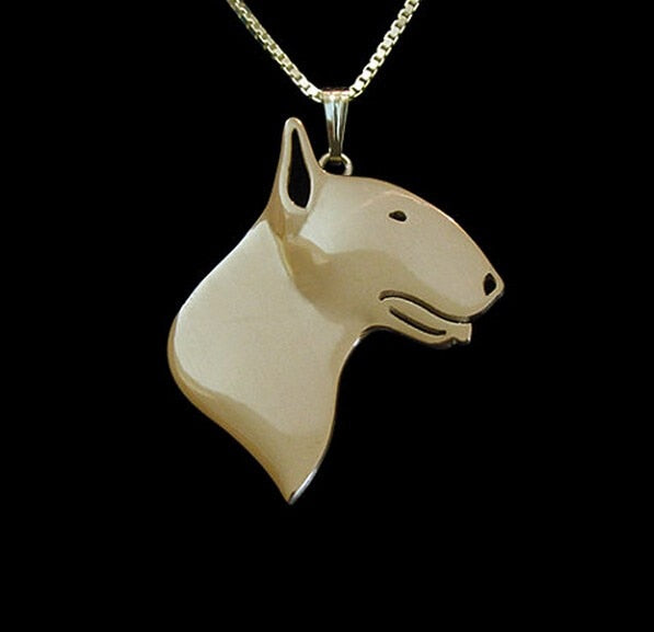 bull terrier necklace dog pet lover pendant jewelry golden two colors plated in stock fast delivery