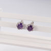 Real Natural Amethyst Gemstone 925 Silver Sterling Earrings For Women Vintage Costume Jewelry