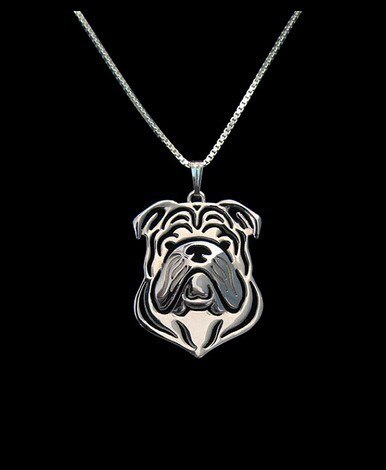 cartoon Boho Chic Alloy English bulldog necklace bulldog pendant golden two colors plated