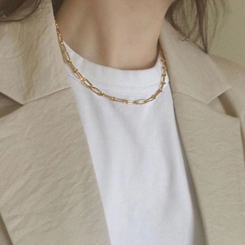 chain on the necklace Lobster clasp Gold Necklaces Linked Circle Necklaces for Women Minimalist Choker Necklace Jewelry 2022