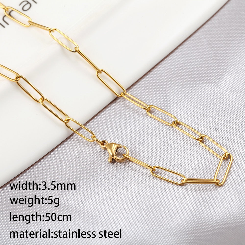 chain on the necklace Lobster clasp Gold Necklaces Linked Circle Necklaces for Women Minimalist Choker Necklace Jewelry 2022
