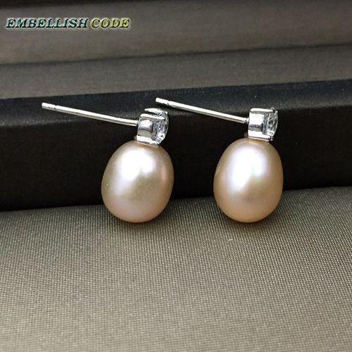 charming stud earrings natural cultured fine pearls teardrop shape flawless jewelry 925 sterling silver for women
