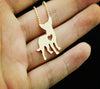chihuahua dog necklace dog pendant animal jewelry  Handmade Carved hollow accessory Golden colors plated fast delivery
