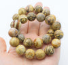 china picture stone round yellow 14mm bracelet 7.5inch   beads nature gemstone