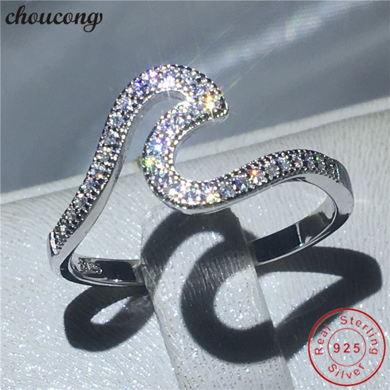 Popular Fine Real Soild 925 sterling Silver ring AAAAA Zircon Engagement Wedding Band Rings For Women men Bijoux