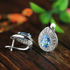 clip earrings for women water drop elegant oval topaz natural crystal real 925 starling silver luxury jewelry women's d gifts