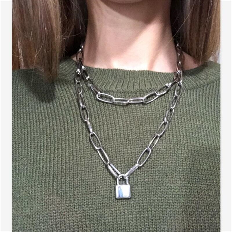 Women Men Lover Heart Lock Necklace Padlock Chain Collar Choker with Key  and Box : Amazon.co.uk: Fashion