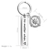 compass charm pendant keychain engraved words pendant keyring no matter when
