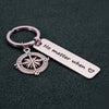 compass charm pendant keychain engraved words pendant keyring no matter when