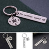 compass pattern design keychain engraved words pendant keyring no matter what