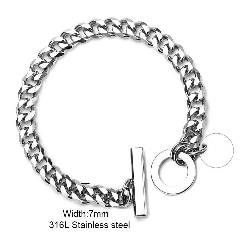 couples bracelet 316L Stainless Steel bracelet men Cuban Link Chain Bracelets for men Unisex Jewelry  2021 Gifts Bracelet men's