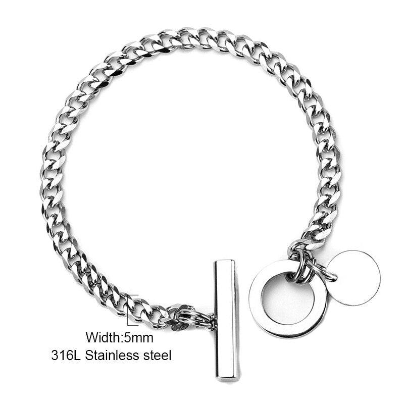 couples bracelet 316L Stainless Steel bracelet men Cuban Link Chain Bracelets for men Unisex Jewelry  2021 Gifts Bracelet men's