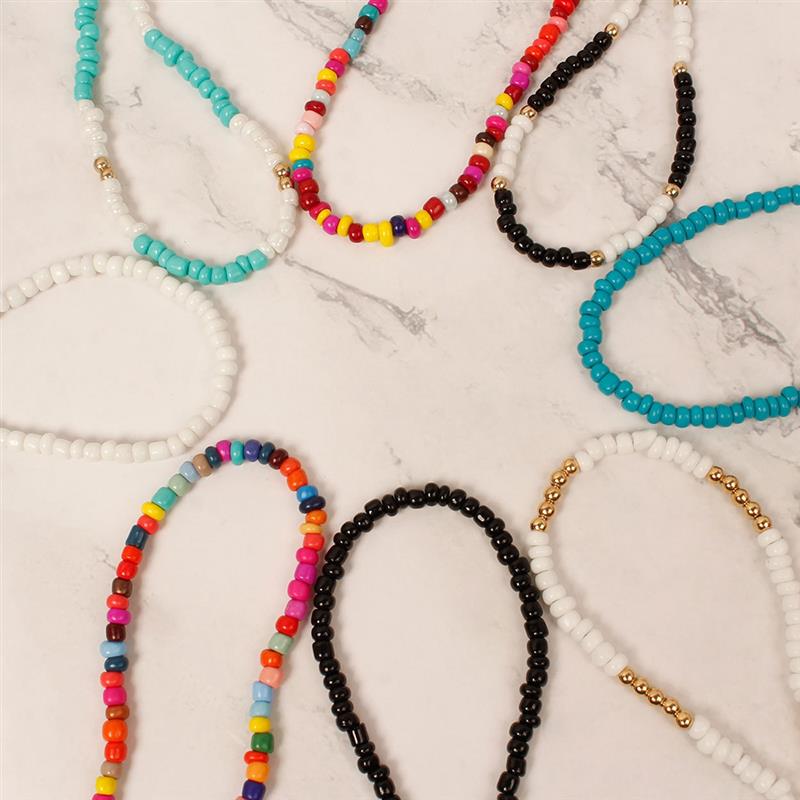coxeer 1pc Bohemian Style Bead Decor Necklace Choker Handmade Cute Bohemia Bead Choker Necklace Jewelry Accessories For Beach