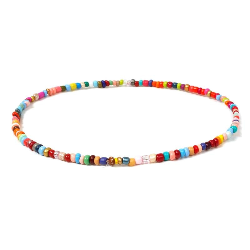 coxeer 1pc Bohemian Style Bead Decor Necklace Choker Handmade Cute Bohemia Bead Choker Necklace Jewelry Accessories For Beach