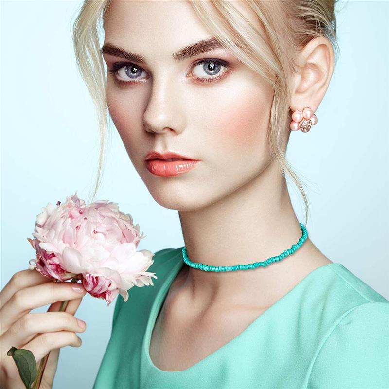 coxeer 1pc Bohemian Style Bead Decor Necklace Choker Handmade Cute Bohemia Bead Choker Necklace Jewelry Accessories For Beach