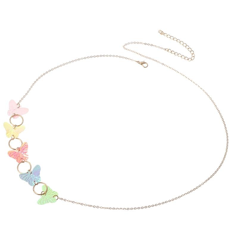 coxeer 1pc Waist Chain Creative Butterfly Sequin Decor Belly Chain Beach Travel Body Chain For Women Jewelry Accessories