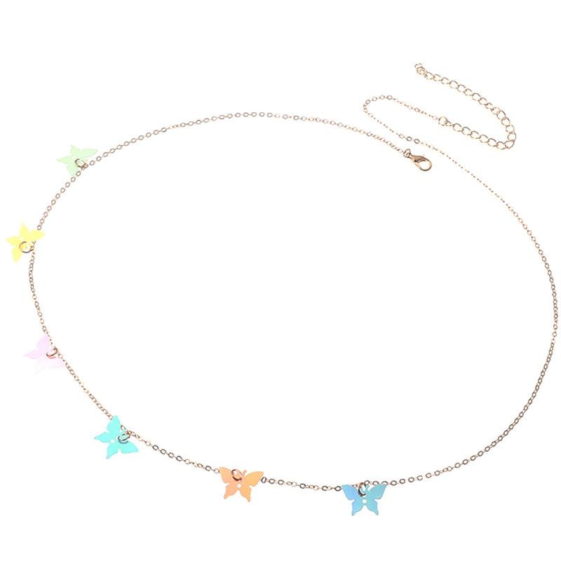 coxeer 1pc Waist Chain Creative Butterfly Sequin Decor Belly Chain Beach Travel Body Chain For Women Jewelry Accessories