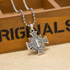 cross San Benito Medal Cross Jesus Pendant Stainless Steel Saint Benedict Link Chain Necklaces for Women Men Religious Jewelry
