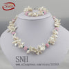 crystal jewelry set sterling silver jewelry 100% 925 formal jewelry set natural pearl