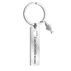 cute small fish pendant keychain hollow heart design stainless steel engraved words gift