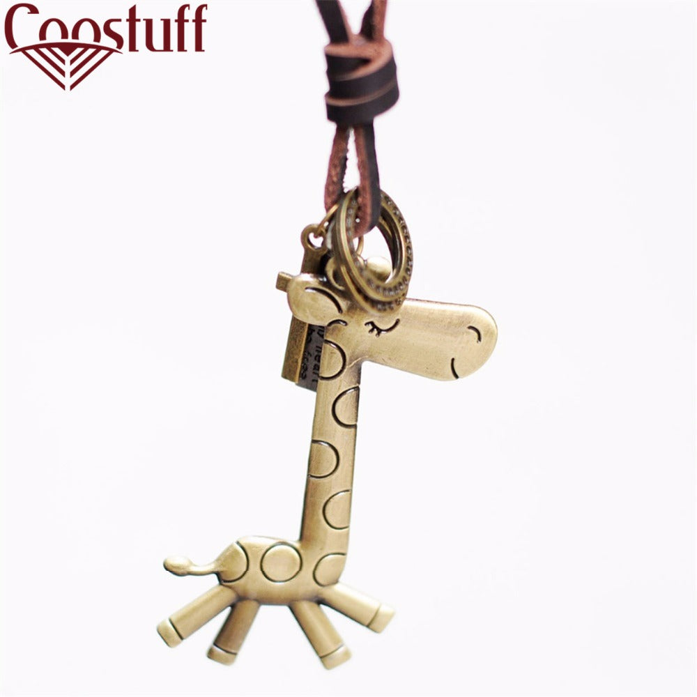 cute woman jewelry statement necklaces & pendants,leather rope collares mujer choker colar,giraffe necklace women gargantilha