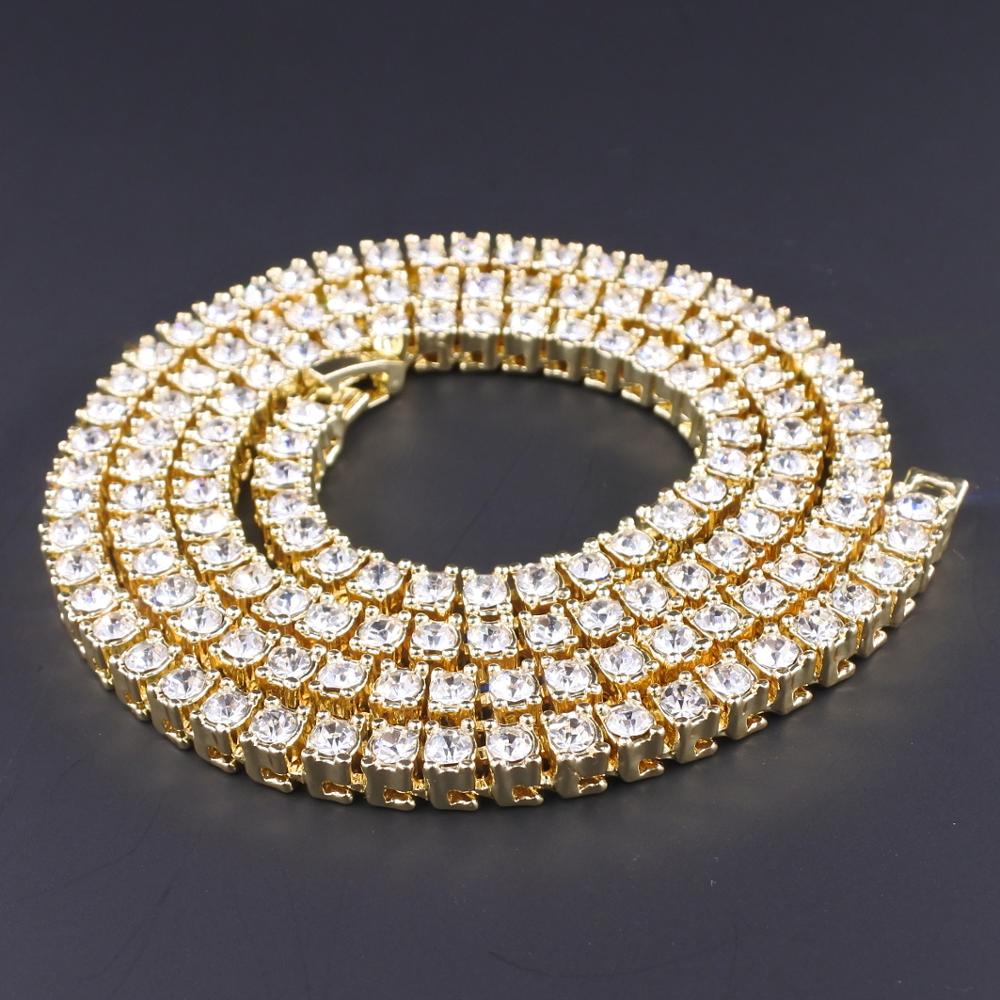 dancer singer designs gold silver color men women jewelry hip hop 1 row tennis necklace iced bling crystal rap cz chain