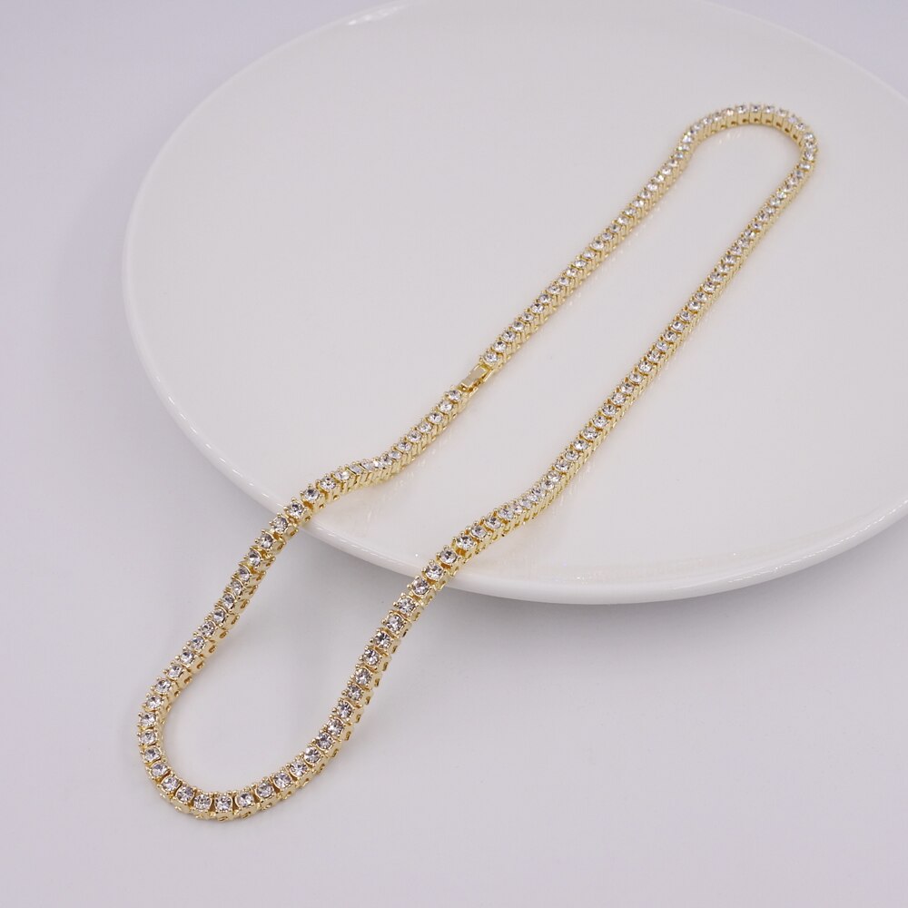 dancer singer designs gold silver color men women jewelry hip hop 1 row tennis necklace iced bling crystal rap cz chain