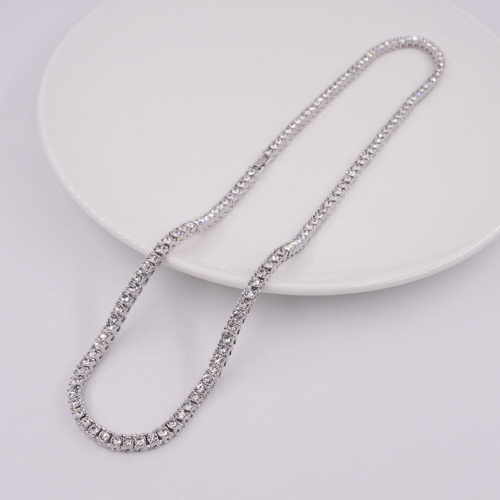dancer singer designs gold silver color men women jewelry hip hop 1 row tennis necklace iced bling crystal rap cz chain