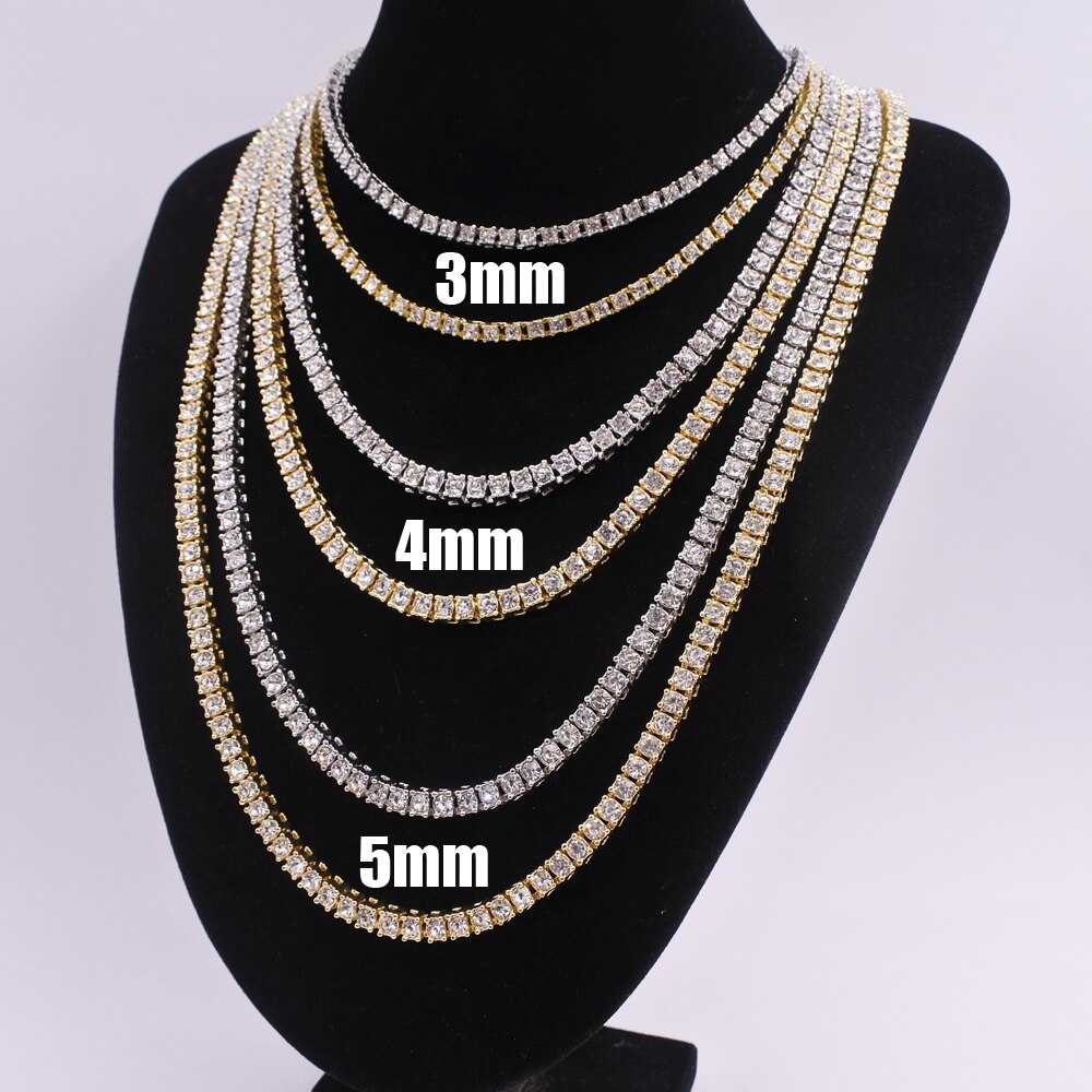 dancer singer designs gold silver color men women jewelry hip hop 1 row tennis necklace iced bling crystal rap cz chain