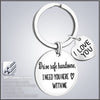 diy car keychain drive safe handsome heart charm steel charm gift