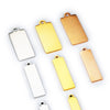 diy customized metal logo signs outer hole rectangular pendant 10pcs/lot keychain necklace pendants charm jewelry accessories
