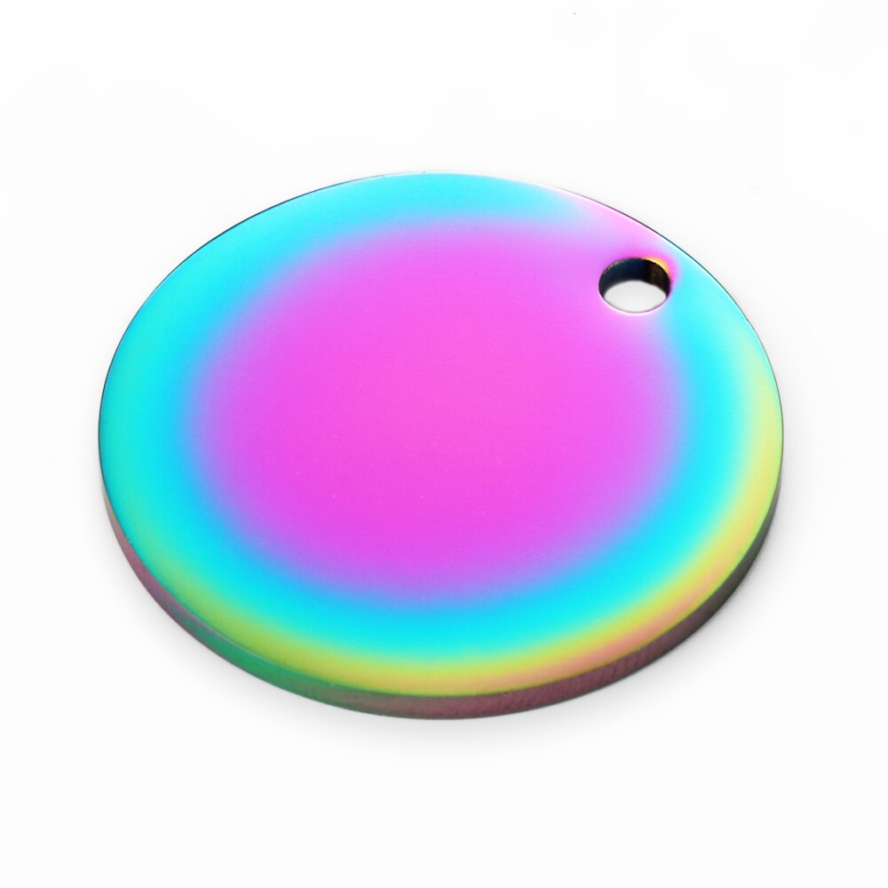 diy round circle customized logo tag 22mm 25mm jewelry accessories 30pcs/lot bracelet necklace pendant stainless steel