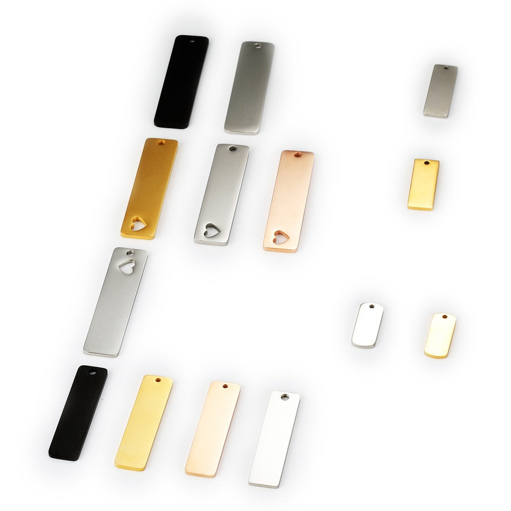 diy small rectangular logo  tags  customized metal signs bracelet necklace charm jewelry accessories