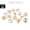 docona 15pcs/set Bohemian Gold Virgin Mary Heart Flower Kunckle Midi Ring Set for Women Crystal Geometric Jewelry Anillo 7056