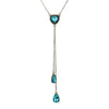 docona Boho Heart Water Drop Crystal Pendant Necklace for Women Girl Blue Rhinestone Long Charms Necklaces Jewelry Collars 2010
