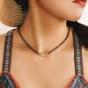 docona Ethnic Style Gold Color Shell Choker Necklace for Women Black Seed Beaded Clavicle Chains Female Wedding Jewelry A13102