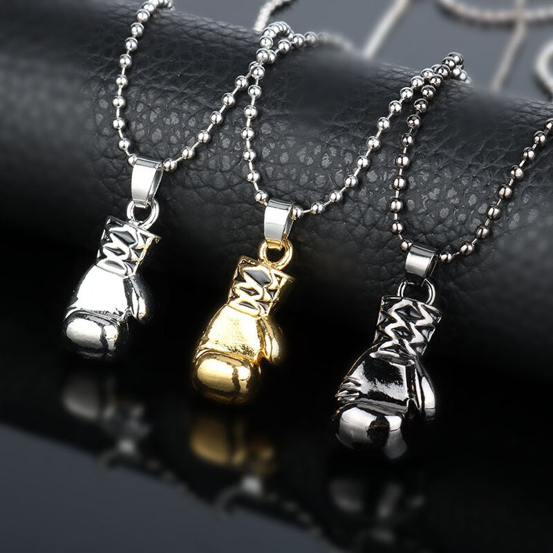 dongshen Jewellery Neck lace Boxer Boxing Glove Pendant Necklace Sport Fitness Jewelry accessories Beads Chain Necklace