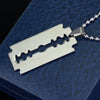 dongsheng  Silver Color Stainless Steel Razor Blades Pendant Necklaces Men Jewelry Steel Male Shaver Shape Necklace -30