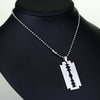 dongsheng  Silver Color Stainless Steel Razor Blades Pendant Necklaces Men Jewelry Steel Male Shaver Shape Necklace -30