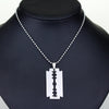 dongsheng  Silver Color Stainless Steel Razor Blades Pendant Necklaces Men Jewelry Steel Male Shaver Shape Necklace -30