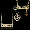 dongsheng Necklace Crystal Heart Pendant Jewelry Joker Golden Letters Necklace Valentine's day Gifts