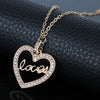 dongsheng Necklace Crystal Heart Pendant Jewelry Joker Golden Letters Necklace Valentine's day Gifts