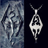 dongsheng Stainless Steel Dinosaur Pendant Necklace Skyrim Elder Scrolls Dragon Pendants Vintage Necklace for Men Women Jewelry