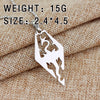 dongsheng Stainless Steel Dinosaur Pendant Necklace Skyrim Elder Scrolls Dragon Pendants Vintage Necklace for Men Women Jewelry