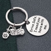drive ride safe Motorcycle charm pendant keychain birthday gift diy engraved keyring