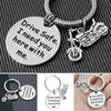 drive ride safe Motorcycle charm pendant keychain birthday gift diy engraved keyring