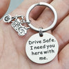 drive ride safe Motorcycle charm pendant keychain birthday gift diy engraved keyring