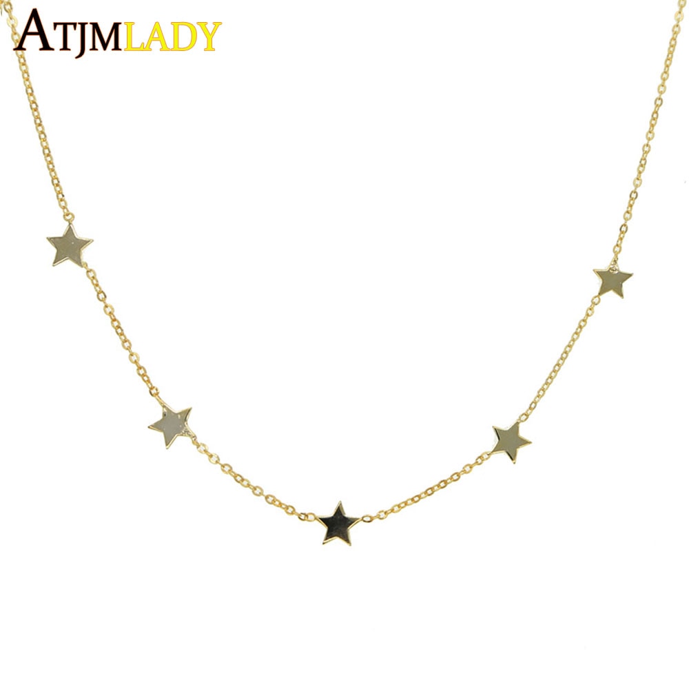 drop shipping real 925 silver New fashion trendy jewelry sun star tassel choker multi layer delicate necklace for women girl