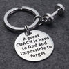 dumbbell charm keychain sport keychains a great coach engraved words birthday gift