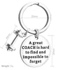 dumbbell charm keychain sport keychains a great coach engraved words birthday gift